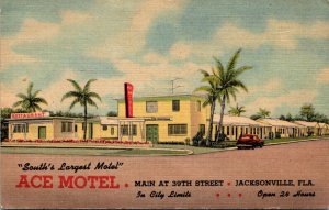 Florida Jacksonville Ace Motel Main At 39th Street Rate Card Curteich