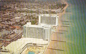 Florida Miami Beach In This Aerial View Looking North Along The Ocean Front