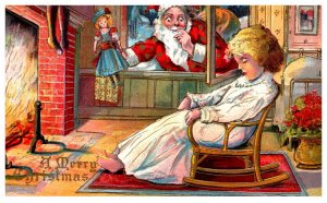 Santa Claus  delivering Doll thru Window