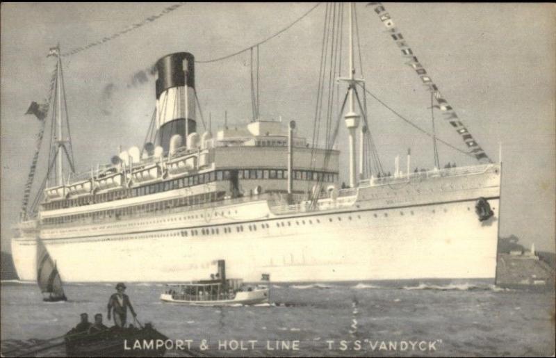 Lamport & Holt Line Steamship TSS Vandyck Postcard