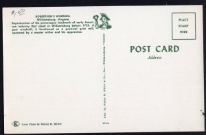 Virginia WILLIAMSBURG Robertson's Windmill - Chrome