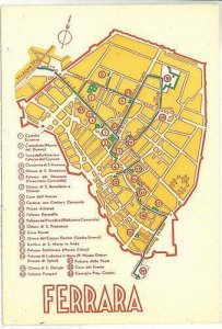 06554 vintage postcard - FERRARA City: MAP-