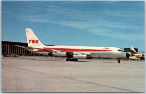 Airplane Trans World Airlines Convair 880 First Jet Service Airlines Postcard