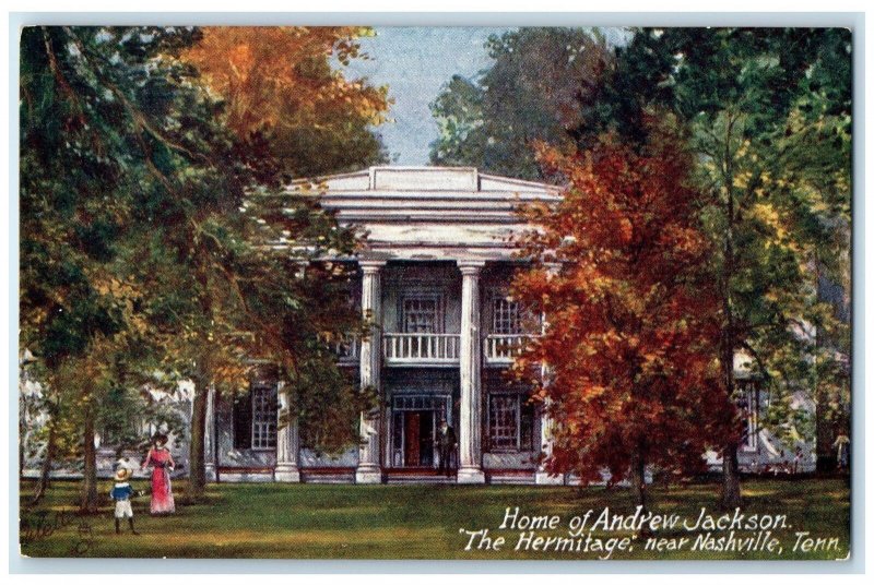 c1940s Home Of Andrew Jackson Hermitage Nashville Tennessee TN Oilette Postcard