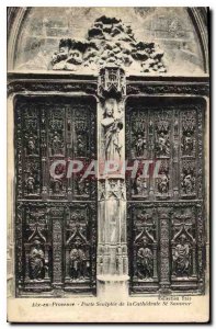 Old Postcard Aix en Provence Carved door of the Cathedral St Sauveur