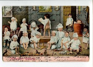 3028355 NUDE MULTIPLE BABIES on Pots. TOYS. Vintage