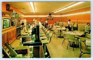 EVANSTON, Wyoming WY ~ Roadside JIM'S CAFE Interior Lincoln Highway Postcard