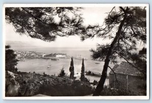 Yugoslavia Postcard Split Marjan River and Steamer Scene 1931 Vintage RPPC Photo