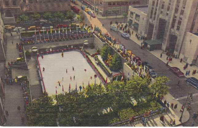 Skating Rink at Rockefeller Center - New York City - Linen