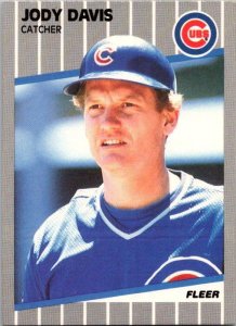 1989 Fleer Baseball Card Jody Davis Chicago Cubs sk21005