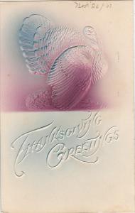 Embossed Thanksgiving Greetings Turkey 1907