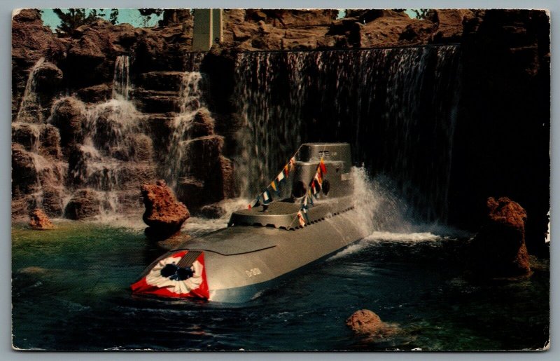 Postcard Anaheim CA c1969 Disneyland Submarine Falls Tomorrowland E-8