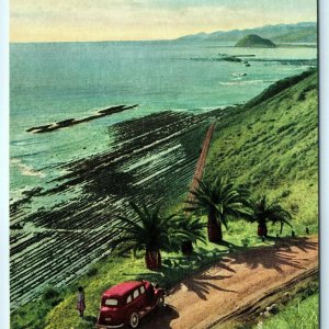 c1950s Nichinan Japan Car Coast Line Litho Photo Postcard Miyazaki Pref Vtg A31