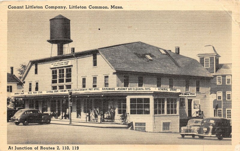 G45/ Littleton Common Massachusetts Postcard 1951 Conant Company Store