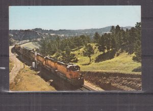 UNION PACIFIC RAILROAD, FREIGHT TRAIN, PERKINS, WYOMING, c1960 ppc., unused.