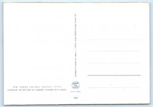 Jordan River & Mt. Hermon covered with snow ISRAEL 4x6 Postcard