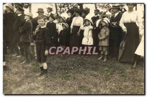 PHOTO CARD Contrexeville Crowd Kids Summer 1914