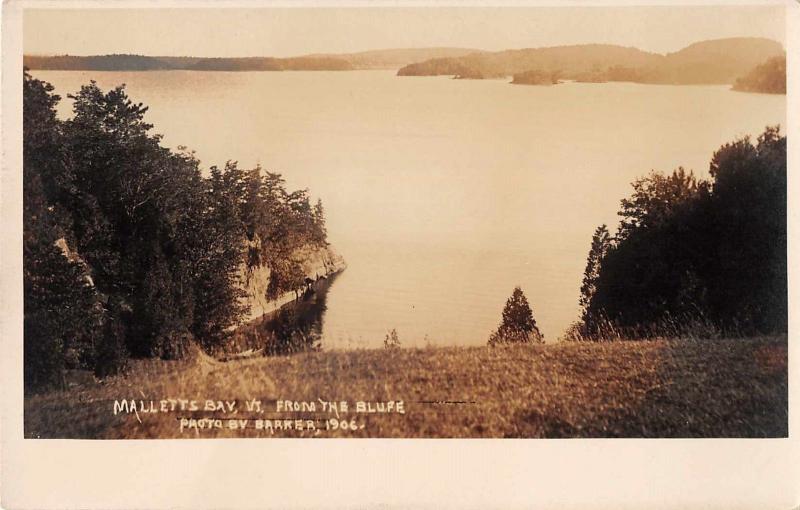 Malletts Bay Vermont View from the Blufe Real Photo Antique Postcard (J37356)