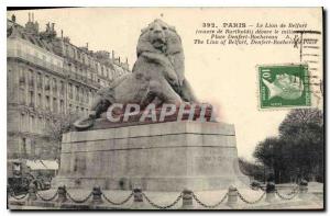 Old Postcard The Lion of Belfort Paris Ceuvre Bartholdi