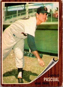 1962 Topps Baseball Card Camilo Pascual Minnesota Twins sk1867