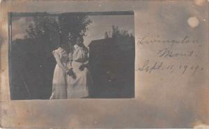 Livingston Montana Two Women Real Photo Antique Postcard J51139