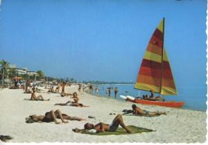Key West Florida FL Fla Sunbathing Beaches Boats Sun Tanning Postcard D23