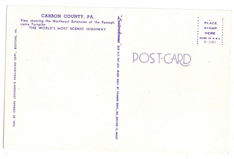 PA Turnpike NE Extension Carbon County Pennsylvania Postcard