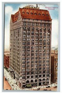 Vintage 1910's Postcard Masonic Temple Skyscraper Chicago Illinois