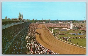 Louisville Kentucky~Churchill Downs Horse Race Track~Derby Day~1950s Postcard