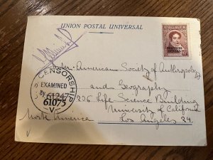 Antique Postal Card Argentina Stamp 1944
