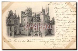 Old Postcard Chateau de Pierrefonds Chapel and Honor Staircase 1900 Map