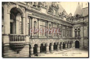 Old Postcard La Rochelle City Hall The Courtyard