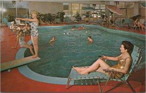 Postcard Swimming Pool The Spa Motel Chicago IL