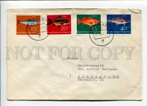 421748 GERMANY 1964 year Fish stamps set real posted COVER