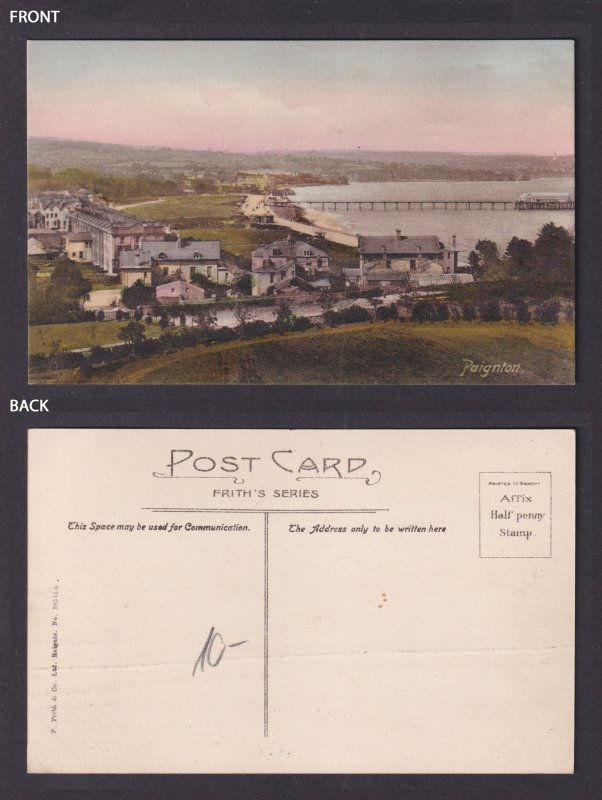 Vintage Postcard England Paignton General view