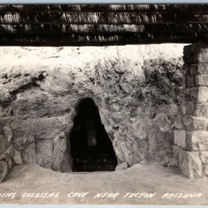 c1940s Tucson AZ Colossal Cave RPPC Entrance Spelunking Real Photo Postcard A199