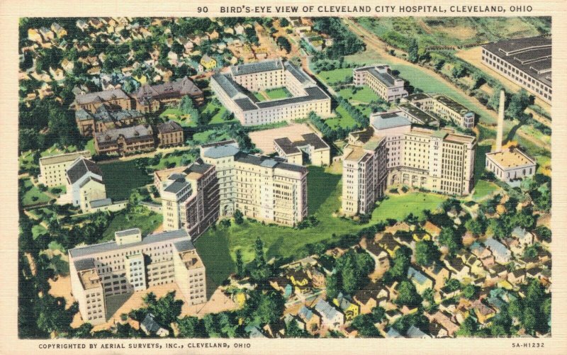 USA Birds Eye View Of Cleveland City Hospital Ohio 05.06