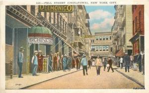 1920s Pell Street Chinatown New York City Manhattan postcard 2049