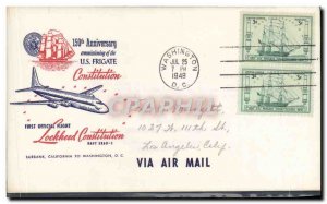 1 Letter United States Flight Burbank to Washington DC July 25, 1947 Avon Con...