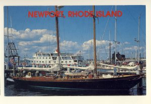 Newport, Rhode Island/RI Postcard, Newport Harbor, Black Sloop