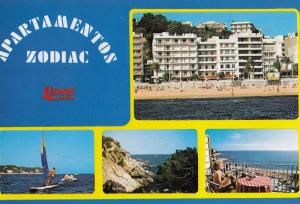 Zodiac Apartmentos Lloret De Mar Sailing Boats Spanish Postcard