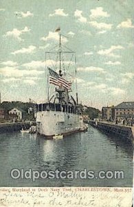 Cruiser At Maryland Dock, Navy Yard, Charlestown, Massachusetts, MA USA Milit...