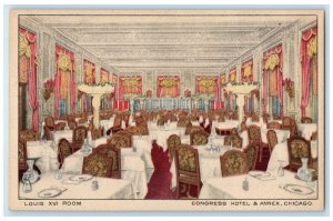 c1910 Louis XVI Room Congress Hotel Annex Chicago Illinois IL Vintage Postcard