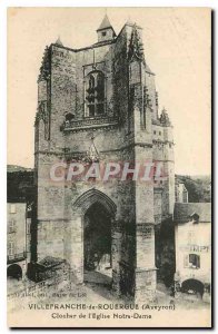 Old Postcard Villefranche de Rouergue Aveyron Bell tower of the Church of Our...