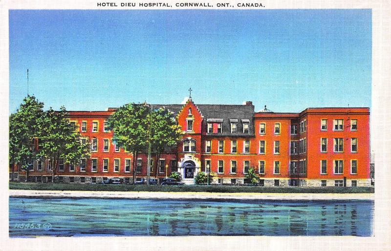 Hotel Dieu Hospital, Cornwall, Ontario, Canada, Early Postcard, unused