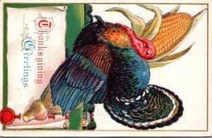 Thanksgiving Greetings With Turkey 1924