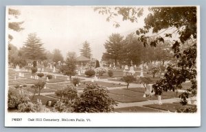 BELLOWS FALLS VT OAK HILL CEMETERY VINTAGE REAL PHOTO POSTCARD RPPC