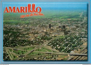 Texas Amarillo Aerial View Of Downtown