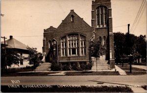 Real Photo Postcard First Evangelical Lutheran Church in Newton, Iowa