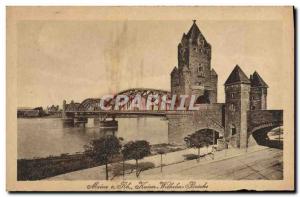 Old Postcard Mainz A Rh Kaiser Wilhelm Brücke